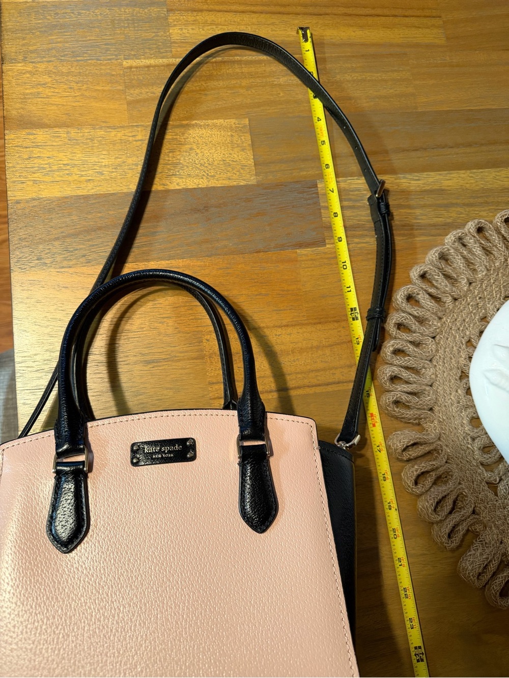 kate spade Pink and Black Leather Crossbody Satchel